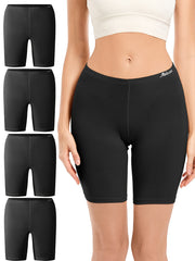 Women's Slimming Shapewear Shorts 4 Pack Biker Style Butt Lifting Breathable Cotton