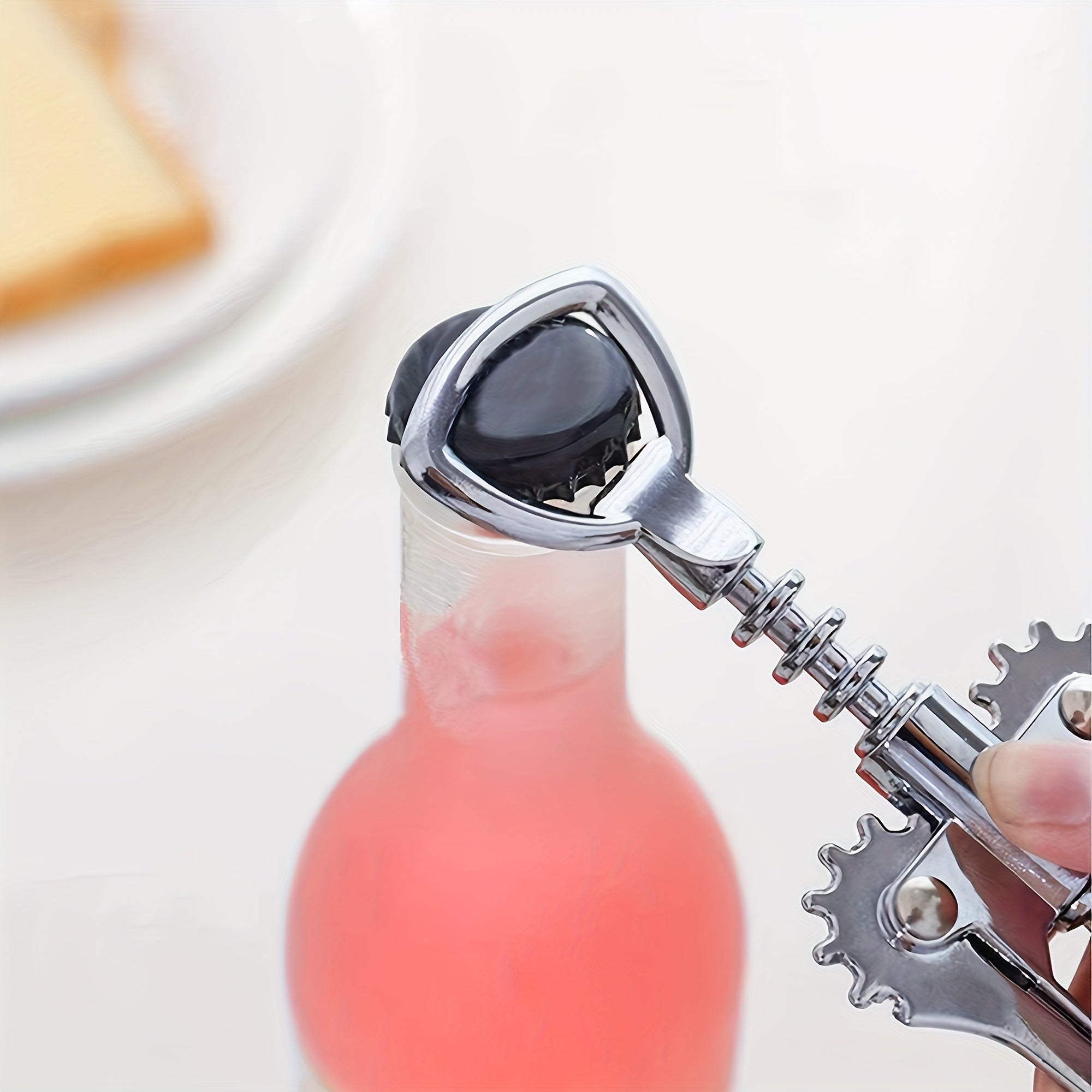 Silver Red Wine Bottle Opener Zinc Alloy Corkscrew Kitchen Gadget