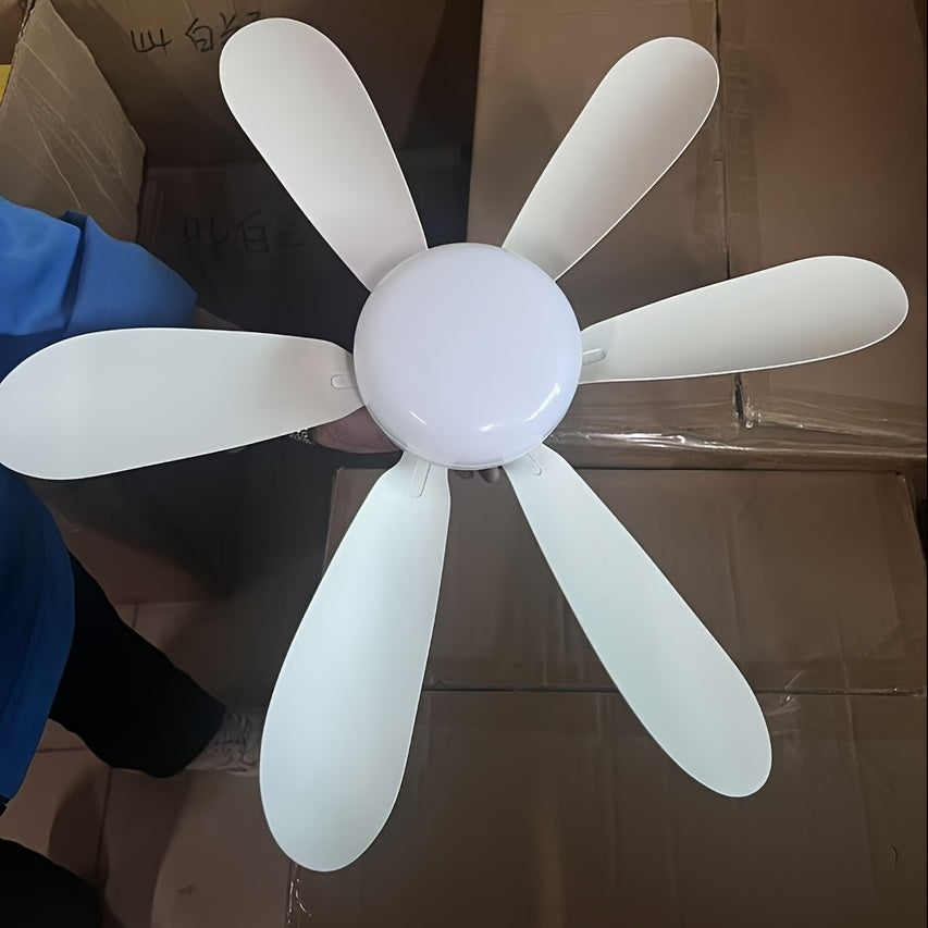 E27 Smart Home Ceiling Fan Light with Remote Control for Indoor Rooms