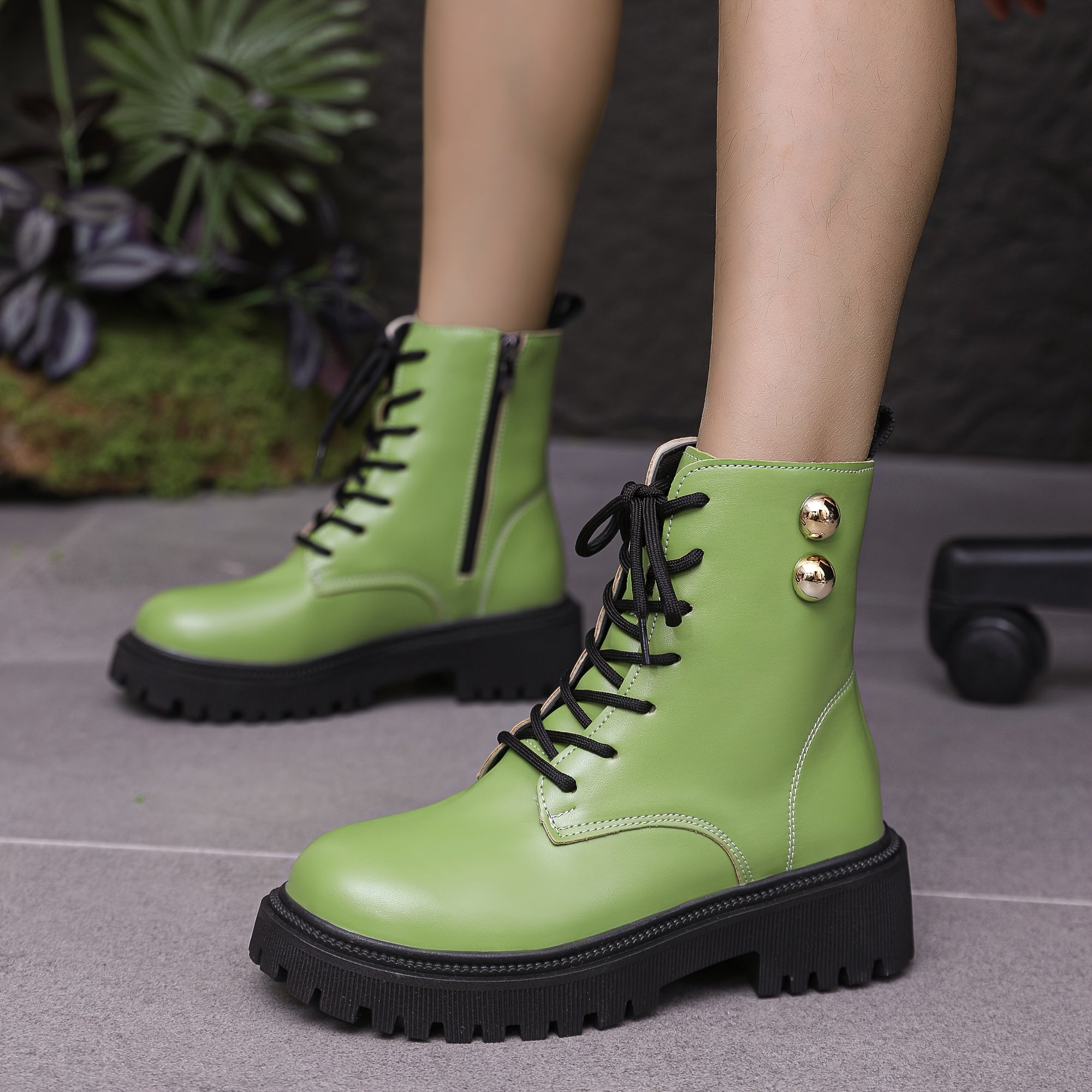 Women's Casual Ankle Boots with Thick Platform Synthetic Blue Low Heel