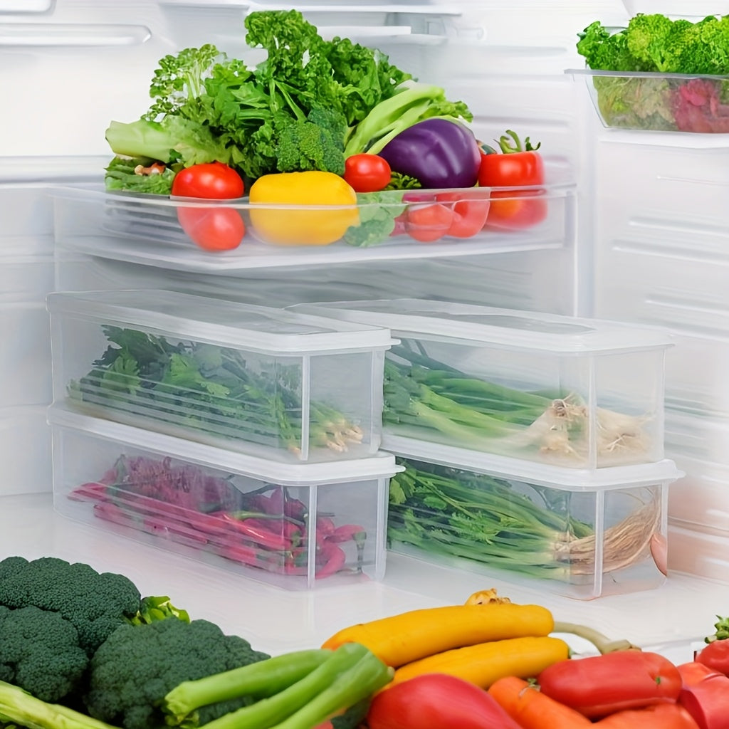 2 Pack Plastic Food Storage Containers Sealed Refrigerator Organizer Boxes