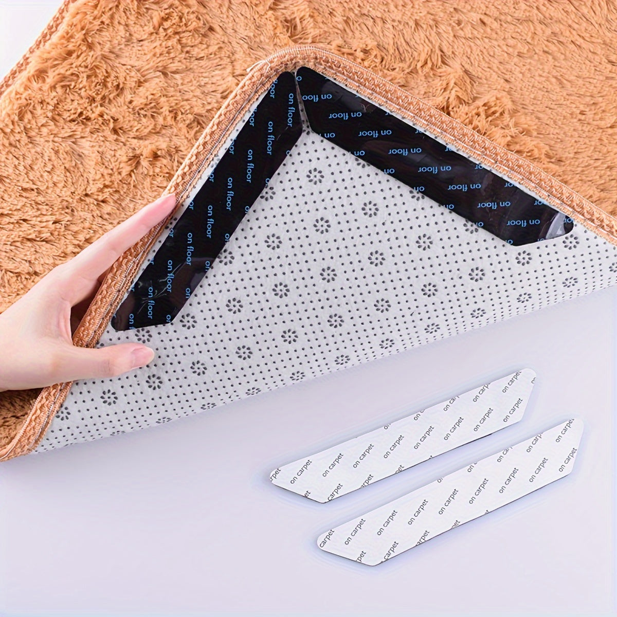 Reusable Non-Slip Rug Gripper with Dual-Sided Adhesive, Washable, Stretchable Carpet Tape for Yoga Mats and Home Decor