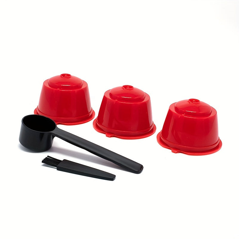 3pcs Reusable Coffee Filter Cups for Dolce Gusto Capsules with Brush and Spoon