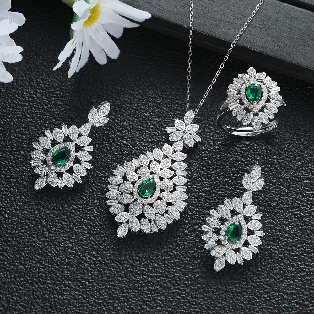 Ushbu 14 fevral sovg'a to'plami go'zal 925 kumush zanjir, vintage barg dizayni, chiroyli suv tomchisi turkuaz pandanti va ayollar uchun bayram mavsumida taqish uchun mustahkam marjon, sirg'a va uzuk to'plamini o'z ichiga oladi.