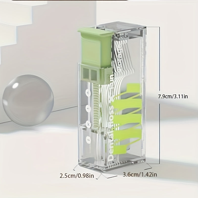 Portable Automatic Dental Flosser with 10 Pre-Cut Strings, Compact Travel Case