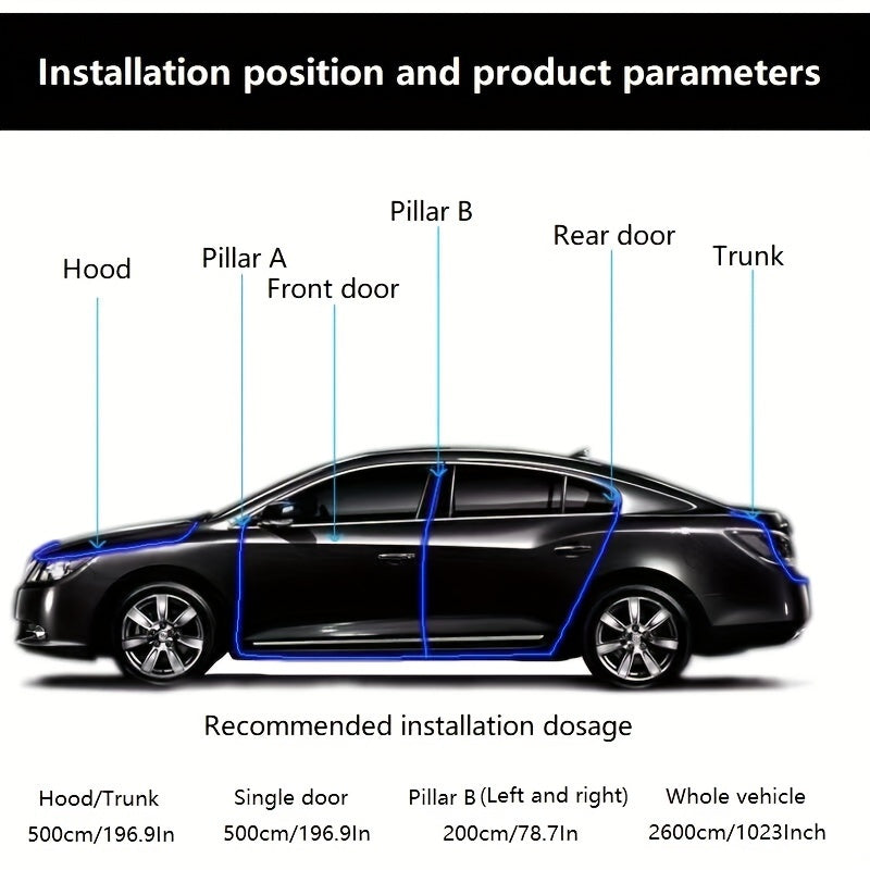 Eshiklar, kapot va bagaj uchun avtomobil ob-havo yopishqoq muhrlari, sintetik kauchuk, og'ir xizmat