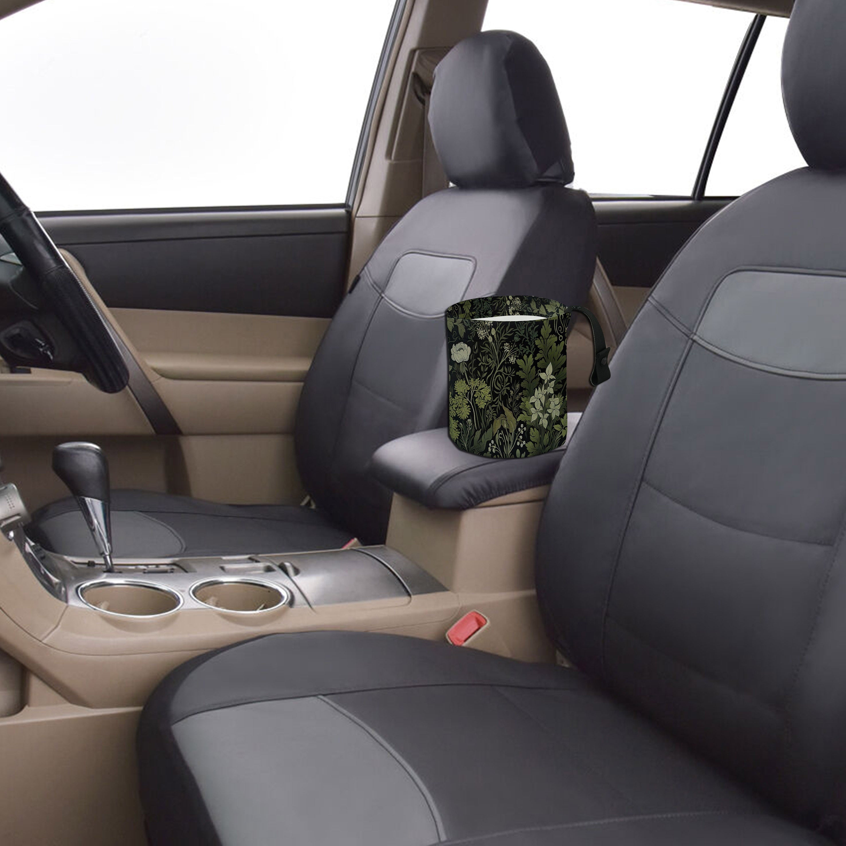 Водонепроницаемый мешок для мусора в автомобиль с зелёными листьями, подвесной органайзер для заднего сиденья