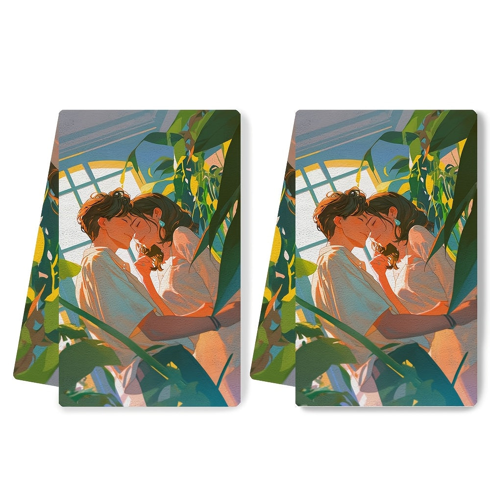 Пара из 2 ультра-мягких кухонных полотенец для сушки посуды и рук 40x60 см