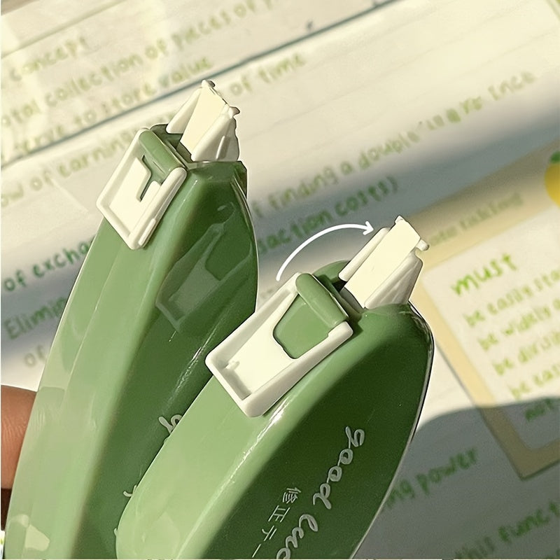 Juego de 5 cintas correctoras de degradado verde lima de gran capacidad, dispensador duradero de PP para escuela y oficina