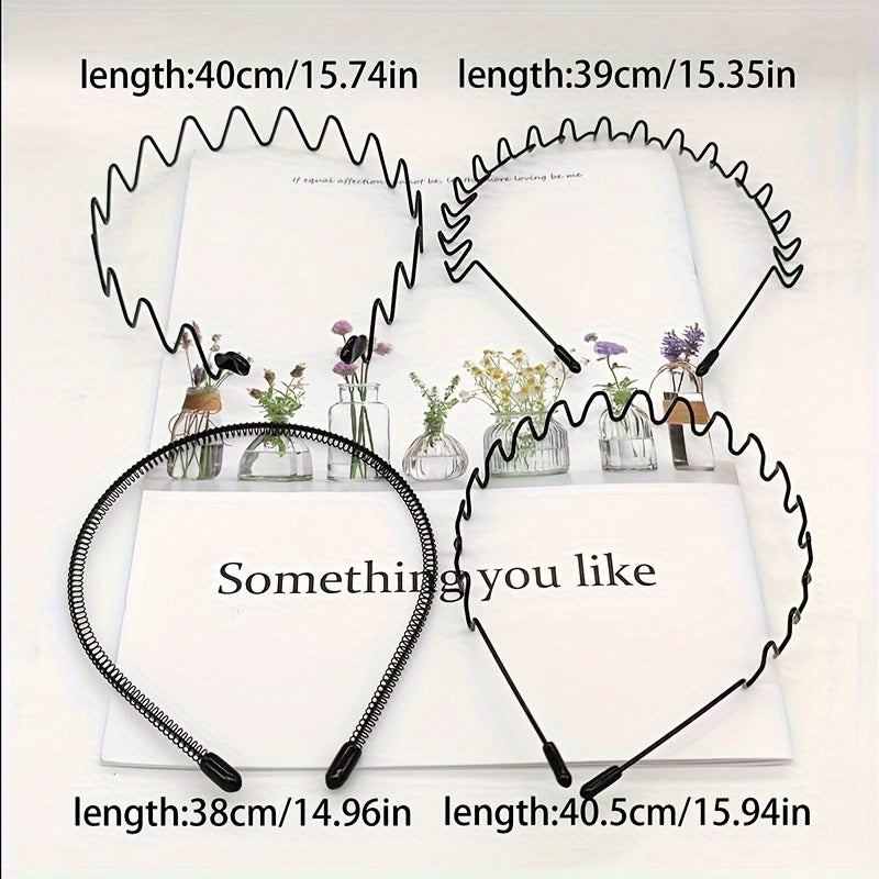 Adjustable Black Metal Hair Clips for Face Washing and Mask Wearing