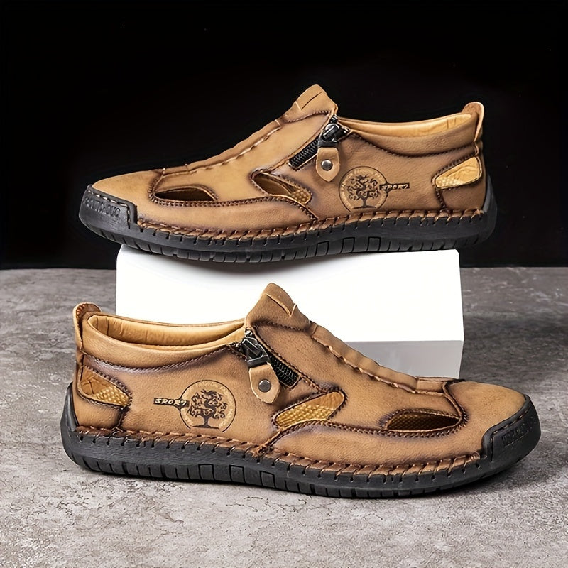 Men's Zip-Up Hiking Sandals Rubber Sole Casual Outdoor Trekking Summer Beach