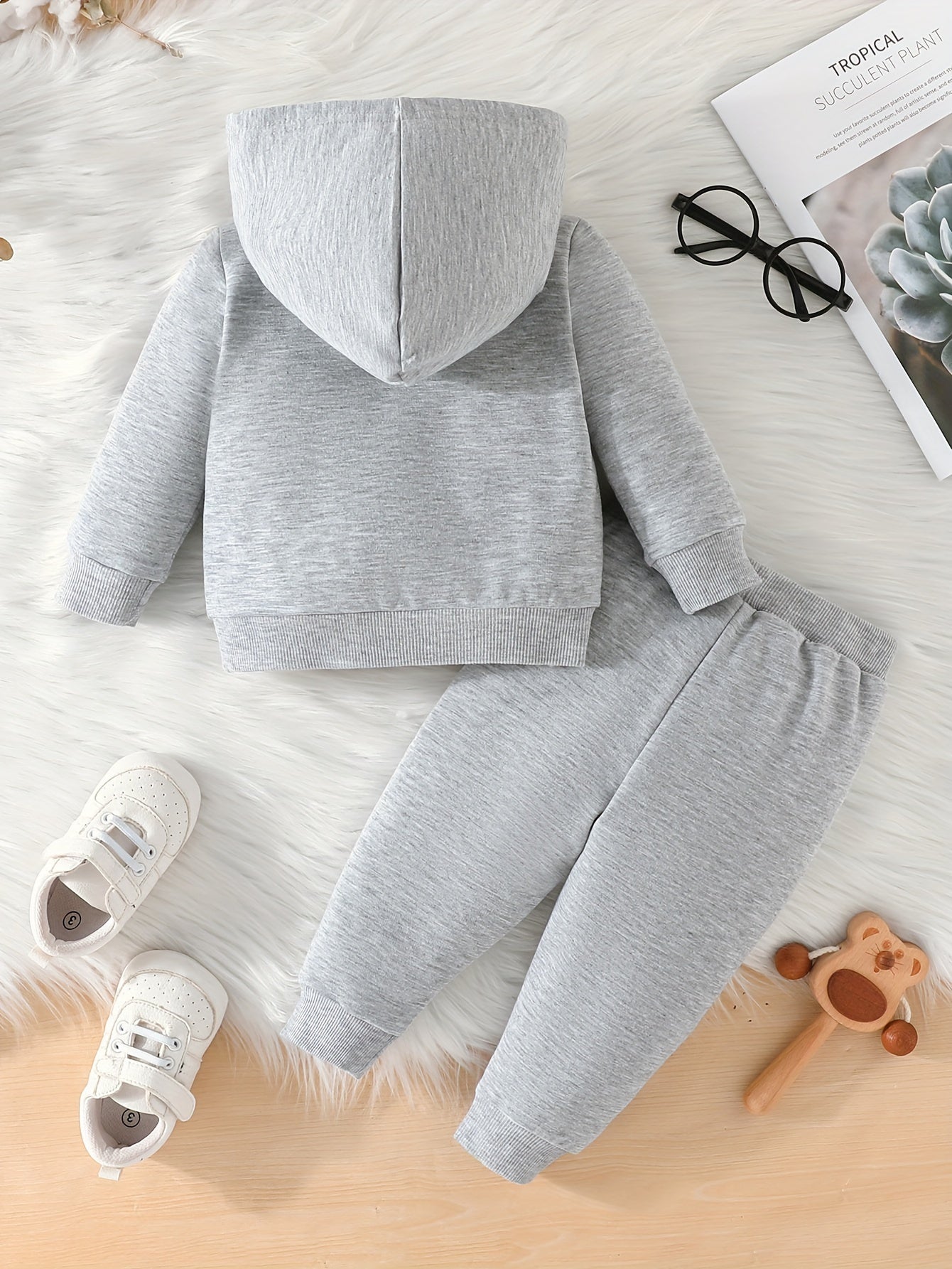 Girls Kids Casual Spring Autumn Outfit Hooded Sweatshirt and Pants Letter Pattern for Outdoor Activities