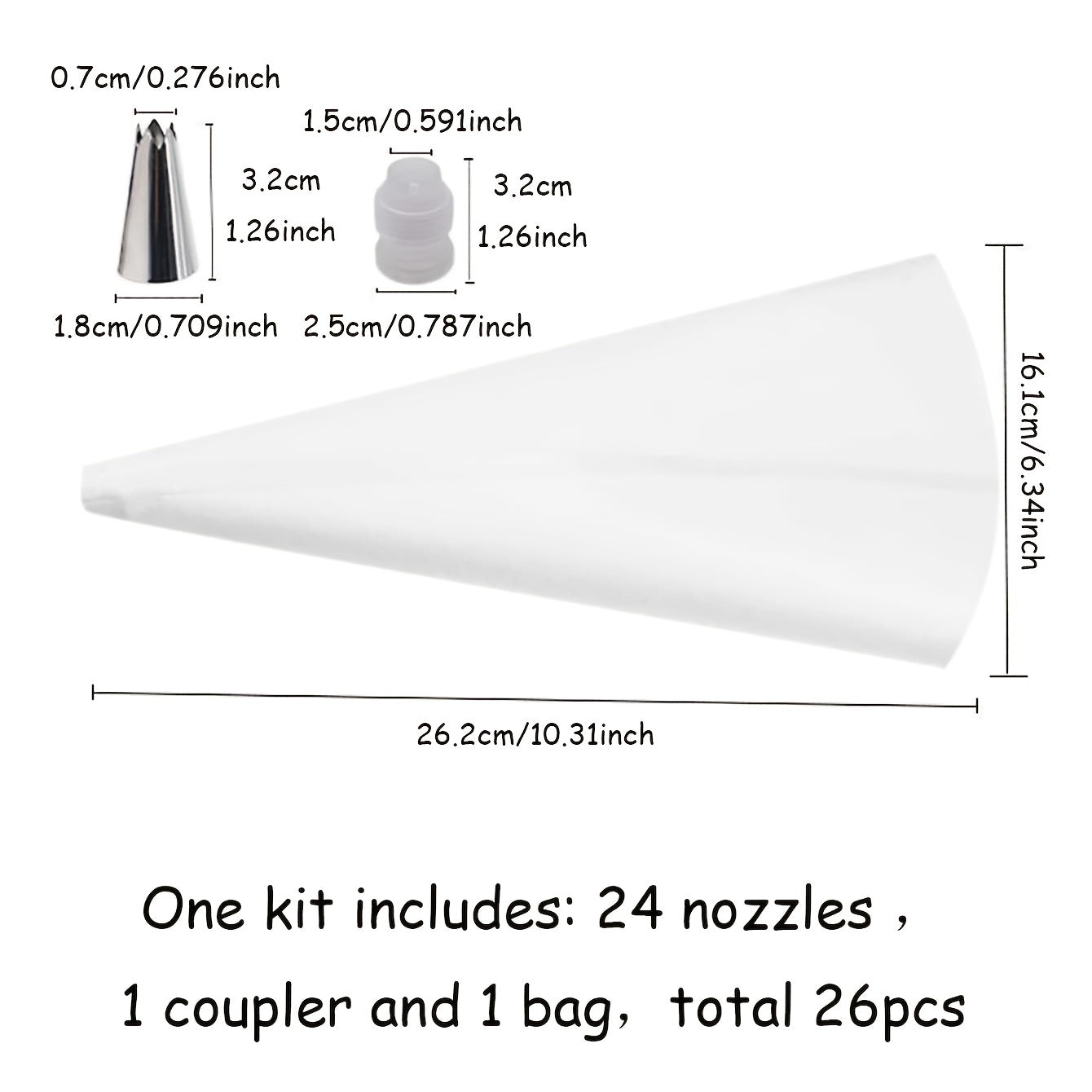 Cake Decorating Kit 26pcs with Baking Tools and Decorations for DIY Baking