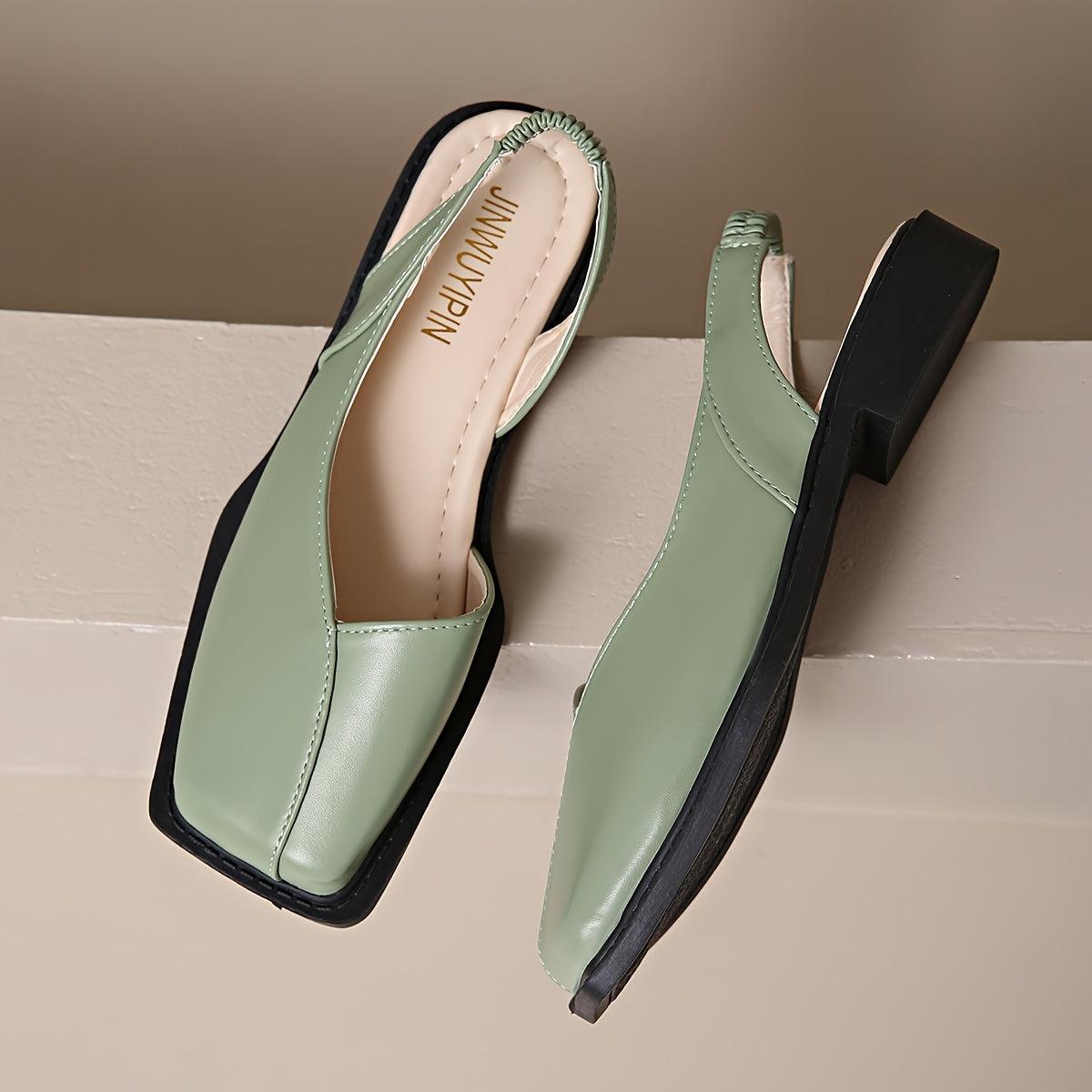 Women's Square Toe Block Heel Mary Jane Shoes Faux Cover Upper All-Season