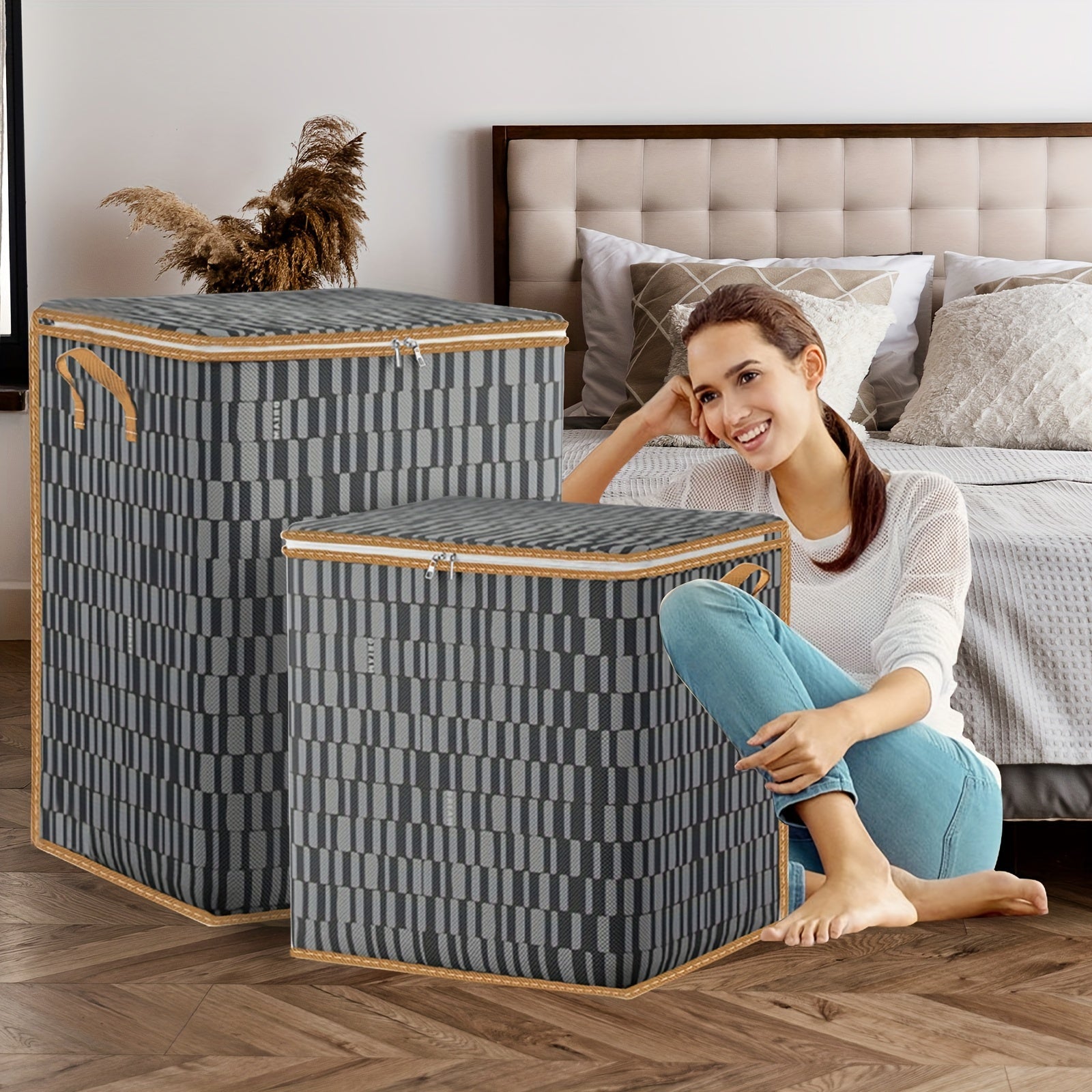 Large Clothes Storage Bag with Handle 100L 140L 180L for Comforters Blankets