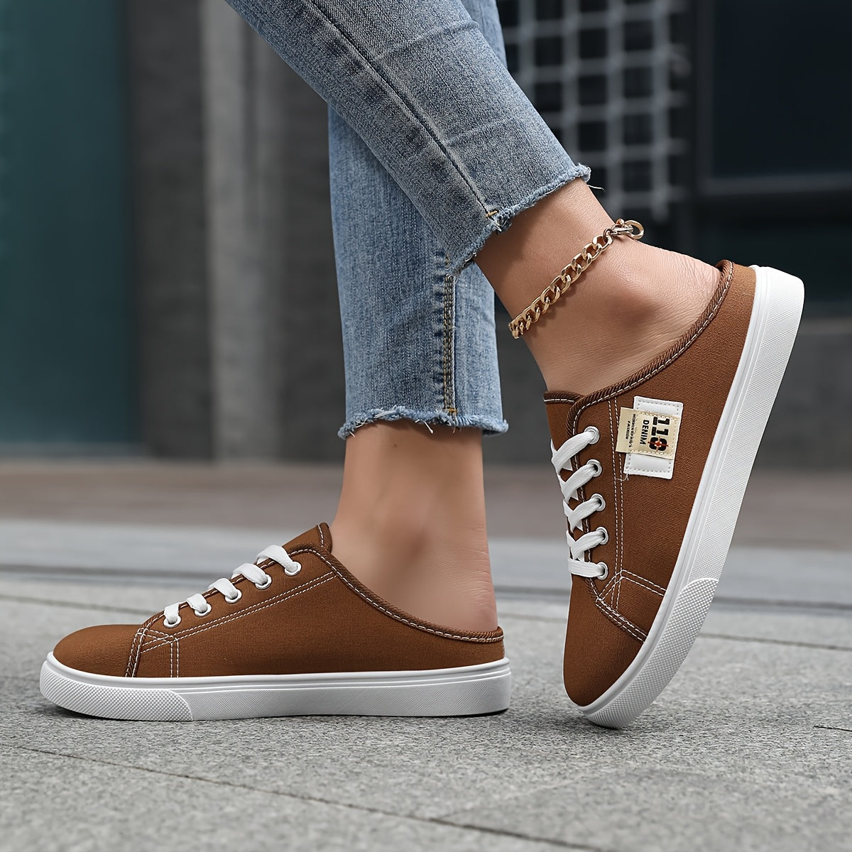 Ladies Casual Slip-On Mules Breathable Comfortable Solid Color