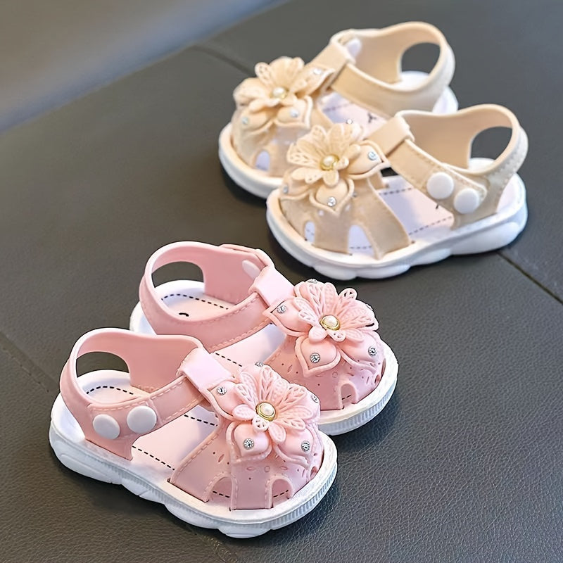 Girls' Summer Princess Sandals with Hollow Design PVC Low Top Toddler Shoes