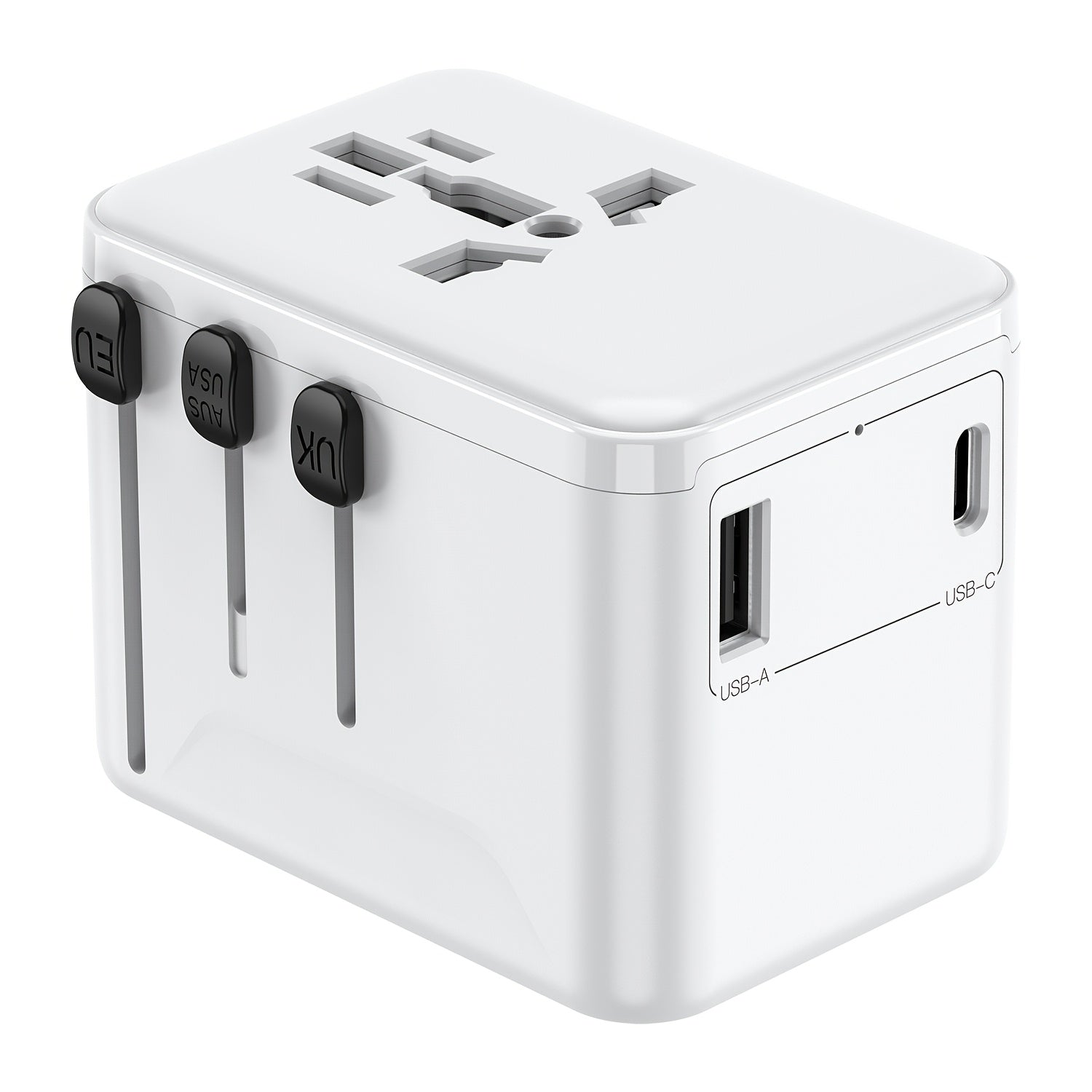 Multi-Functional Travel Adapter with Fast Charging Dual Fuse Safety Universal Plug