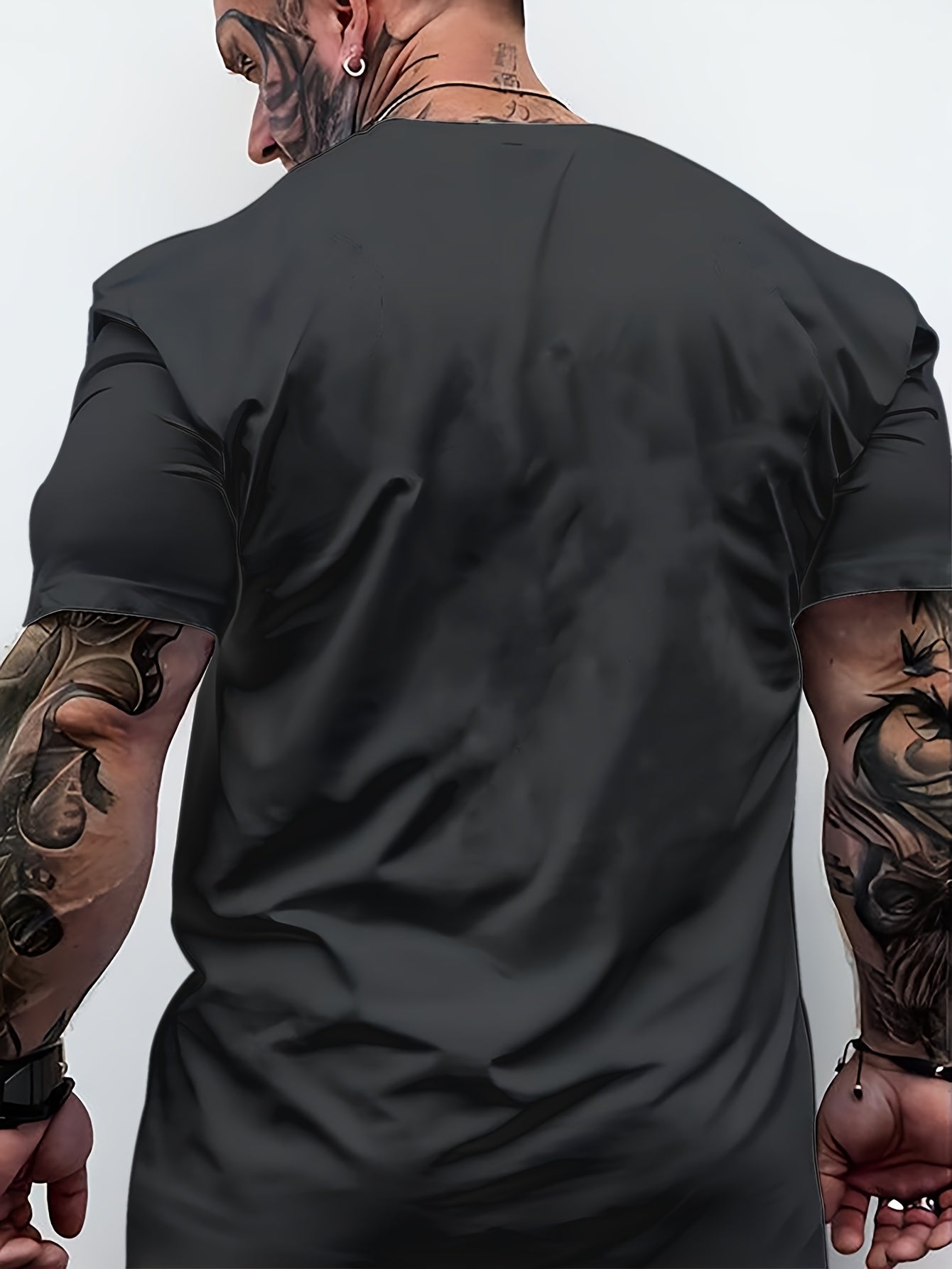 Мужская футболка с коротким рукавом и круглым вырезом большого размера, легкая летняя повседневная, полиэстер, принт