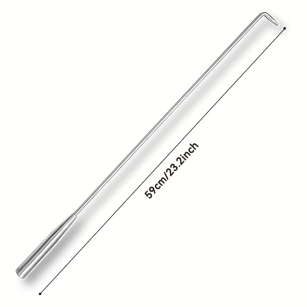 Крючок для камина из нержавеющей стали: эргономичный, устойчивый к ржавчине инструмент для использования в помещении и на открытом воздухе — идеально подходит для барбекю, кемпинга и многого другого.