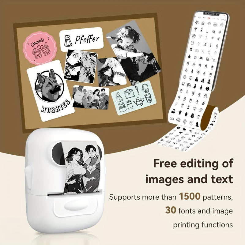 Makrlife P50 Termal Etiket Yozuvchisi, Barcode, QR Kodu, Zargarlik va Chakana Kiyim Teglari uchun Portativ Simsiz Printer; Android va iOS bilan mos keladi; 1 Rulon 40*30mm Oq Stickerni o'z ichiga oladi.