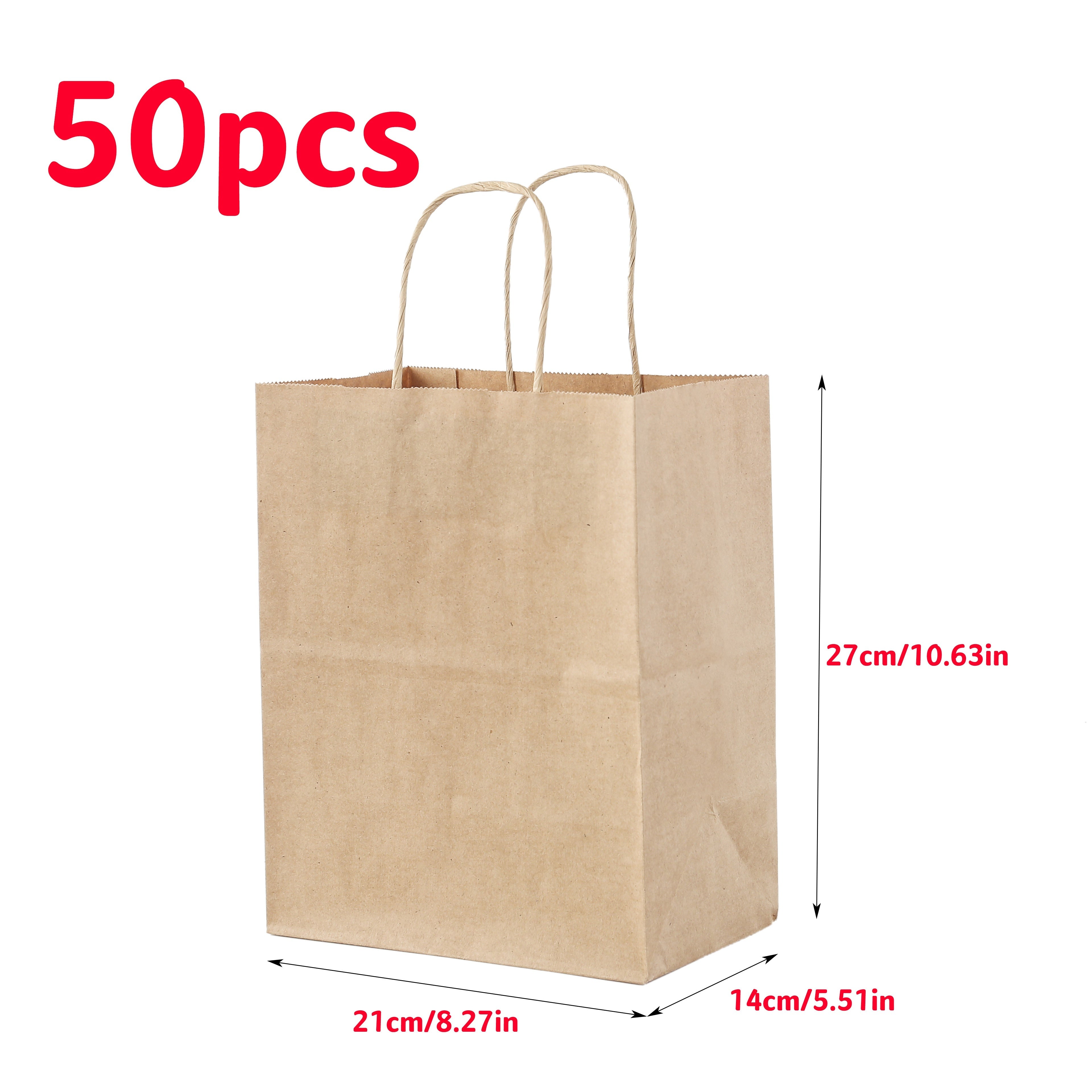 Bolsas de papel Kraft a granel para regalos en diferentes tamaños para compras minoristas y embalaje