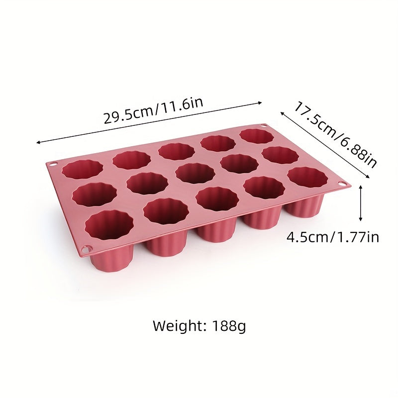 Silicone Cake Mold Set with 15 Cups for Baking Cupcakes in Oven