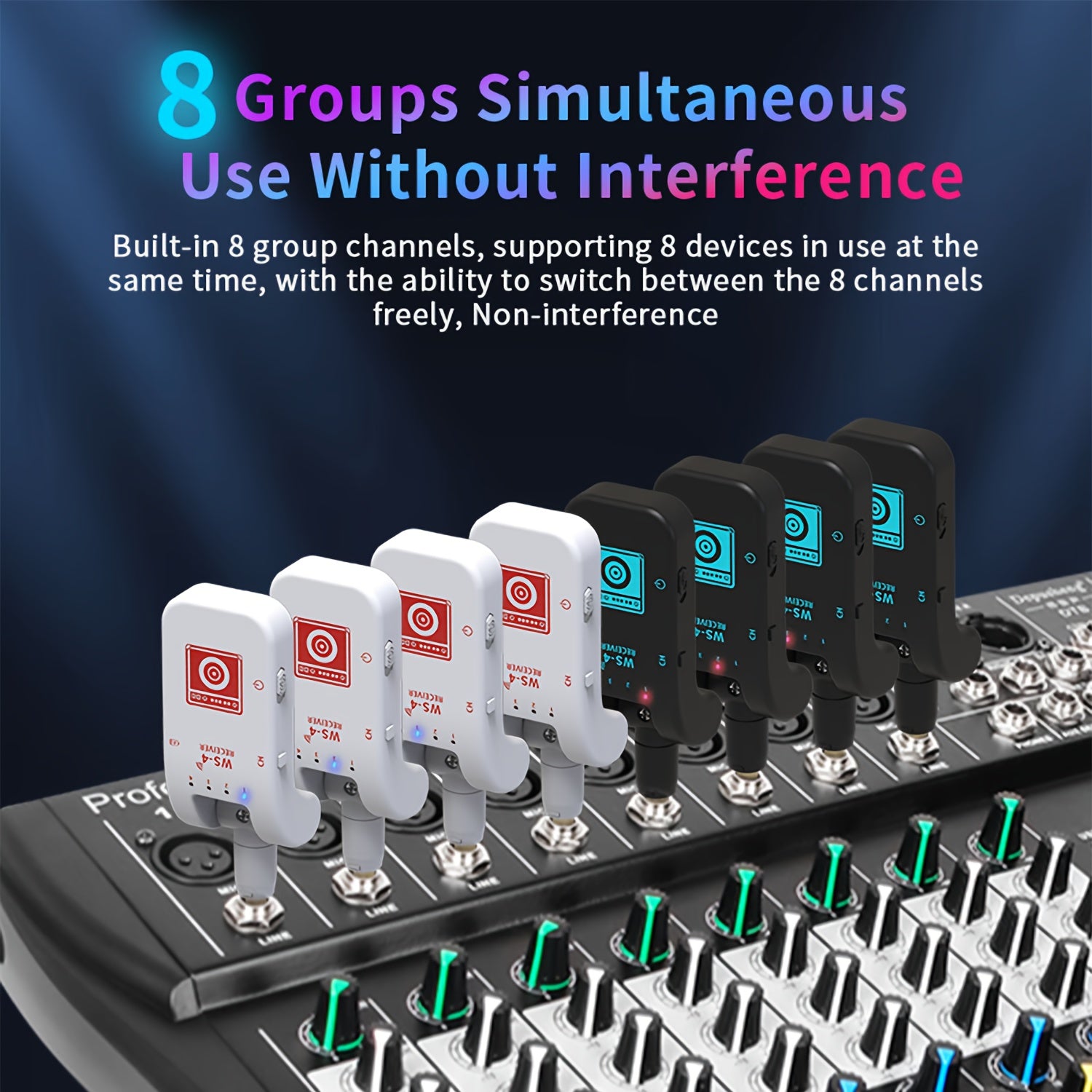 Sistema inalámbrico de transmisor y receptor para guitarra 2.4G Sistema inalámbrico con batería de litio recargable