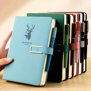 A5 Hardcover Notebook Waterproof Faux Leather Magnetic Closure for College Office