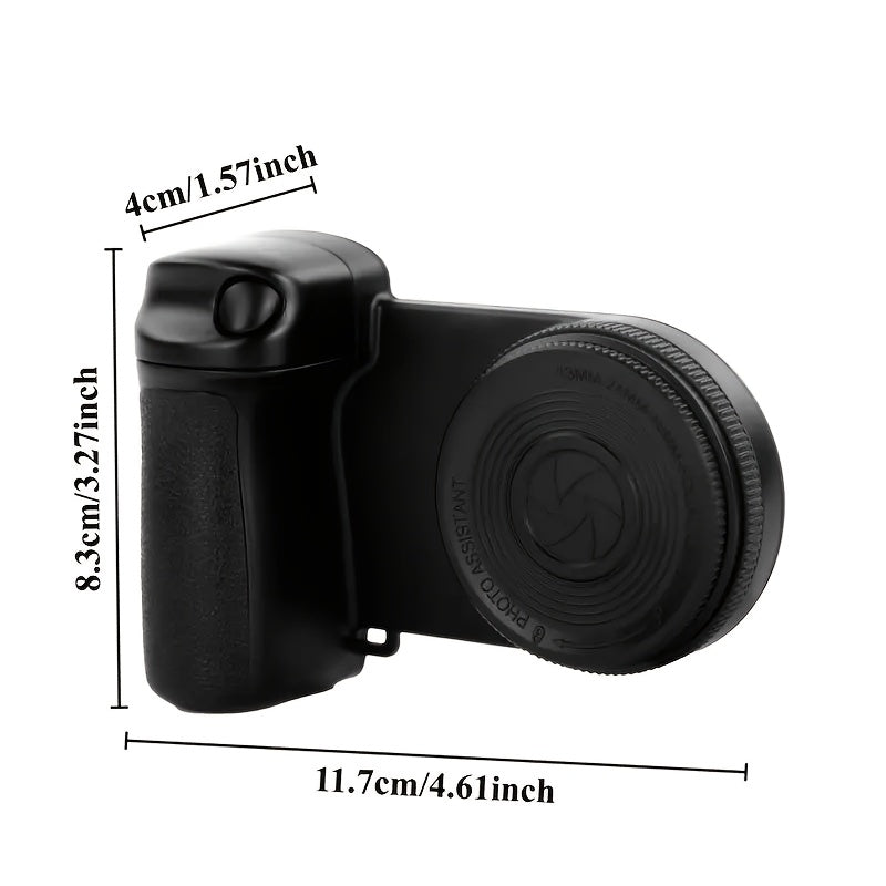 Mobile Phone Camera Handle with Detachable Magnetic Remote Shutter 360° Rotation Self-Lighting