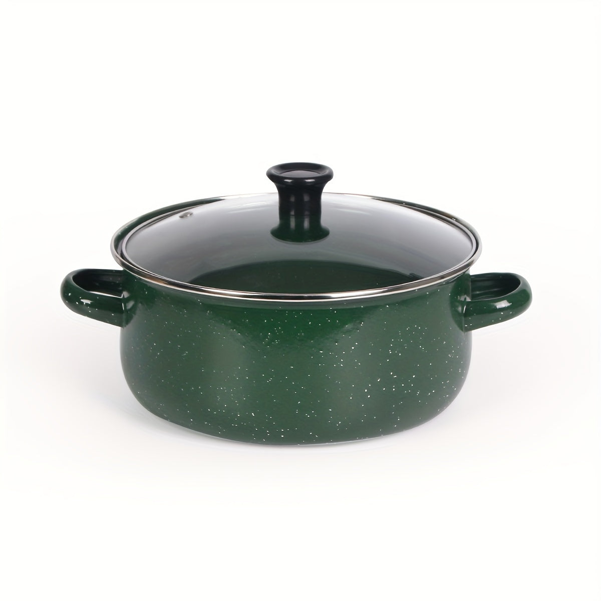 Yashil emal idishlar to'plami: 3 dona bilan, 5 dona olish imkoniyati mavjud. Har qanday pishirish ehtiyojlariga mos keladigan ko'p funksiyali oshxona qozonlari va qozonlar. Gaz, elektr va induksion pechlar bilan mos keladi.