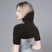 Unisex USB Heated Neck and Shoulder Wrap Black Red Trim Adjustable Temperature