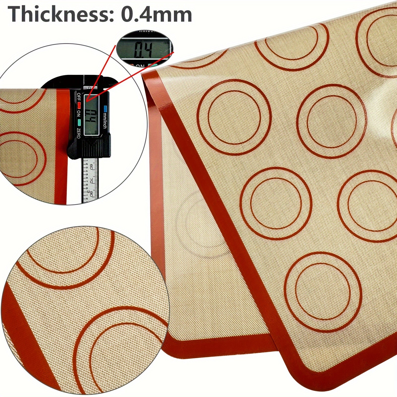 Silicone Baking Mat Non-Stick 0.4mm Thickness Reusable Oven Mat