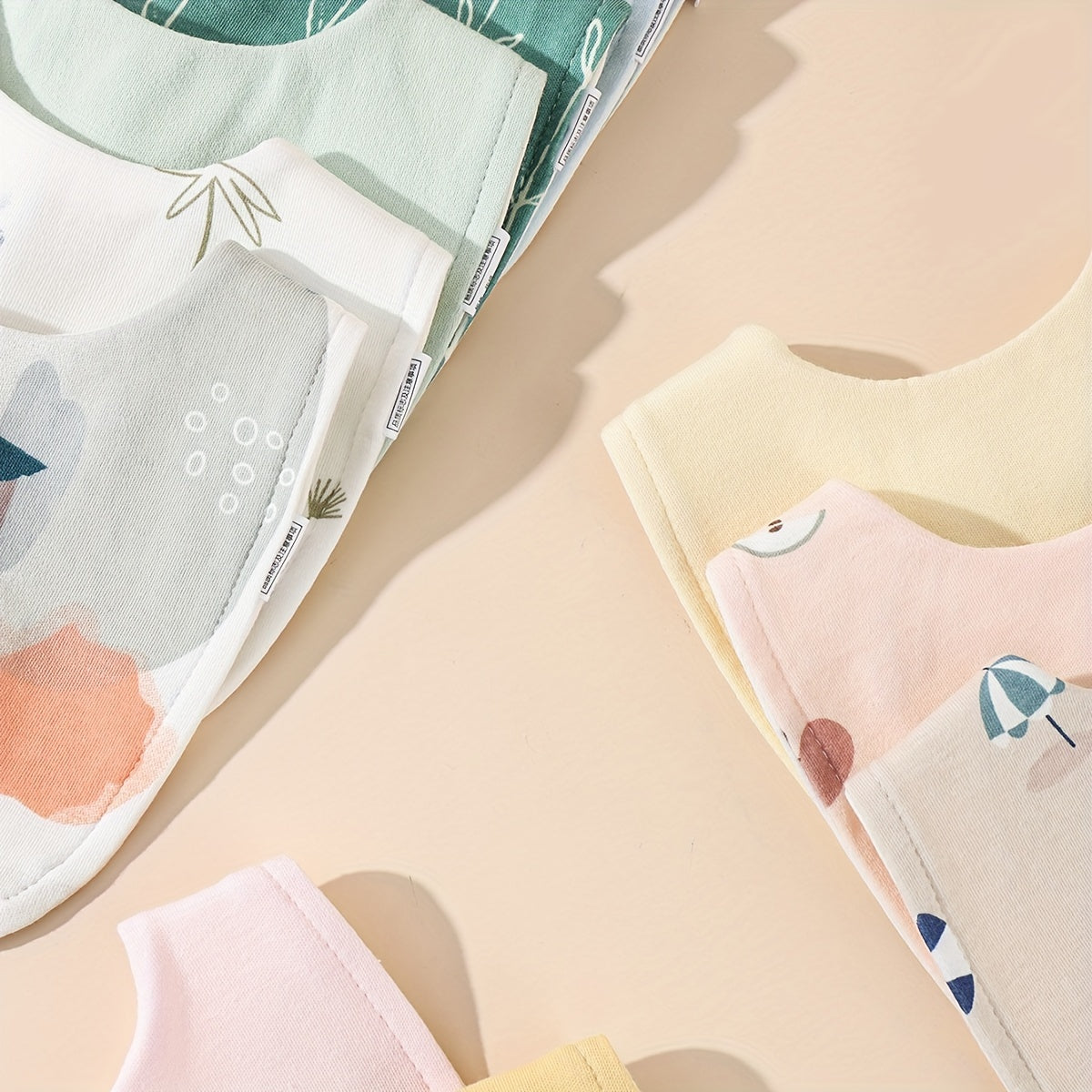 Set of 3 Waterproof Kids Feeding Bibs U-Shaped Durable Boys Girls Snap Closure