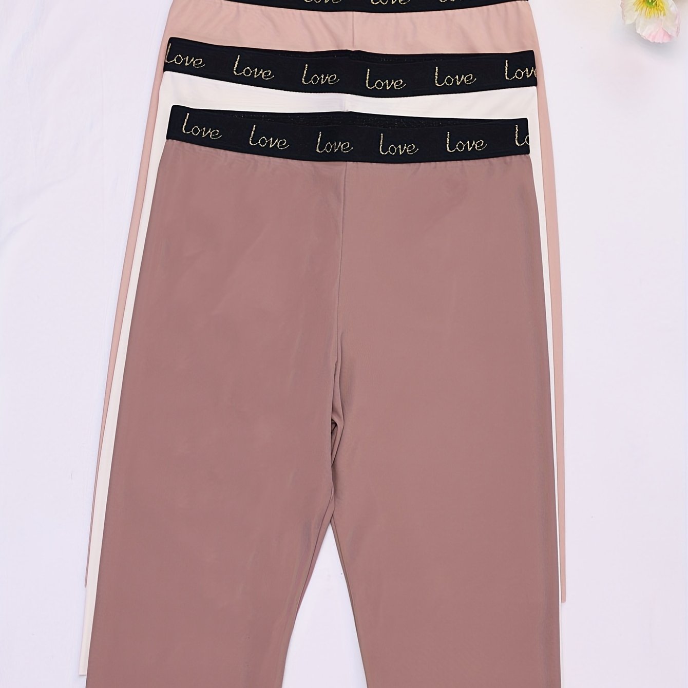 Women's Letter Print Shaping Shorts Tummy Control Compression 3 Pack