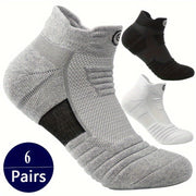 Men's Athletic Socks Breathable Knit Geometric Pattern 6 Pairs