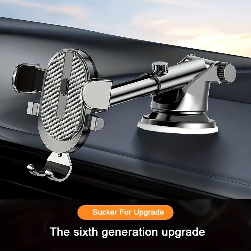 Soporte universal para teléfono de coche con ventosa, telescópico, giratorio y bloqueo automático