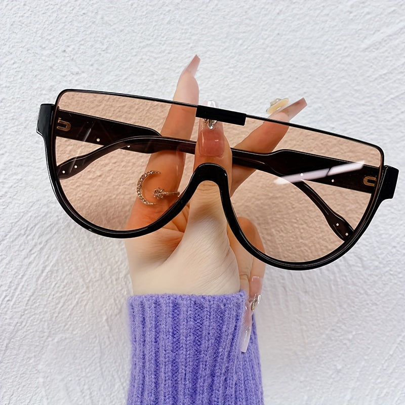 О oversized женские очки с поликарбонатной рамкой без ободка, антибликовыми линзами для уличного стиля и походов