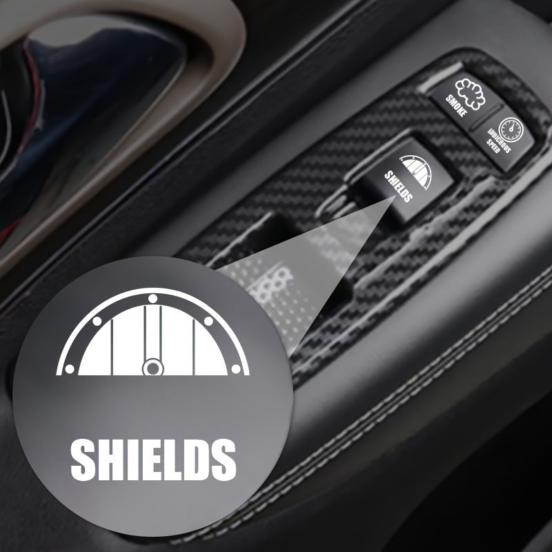 2Pcs Car Interior Stickers Control Dash Button Labels Decal Sets