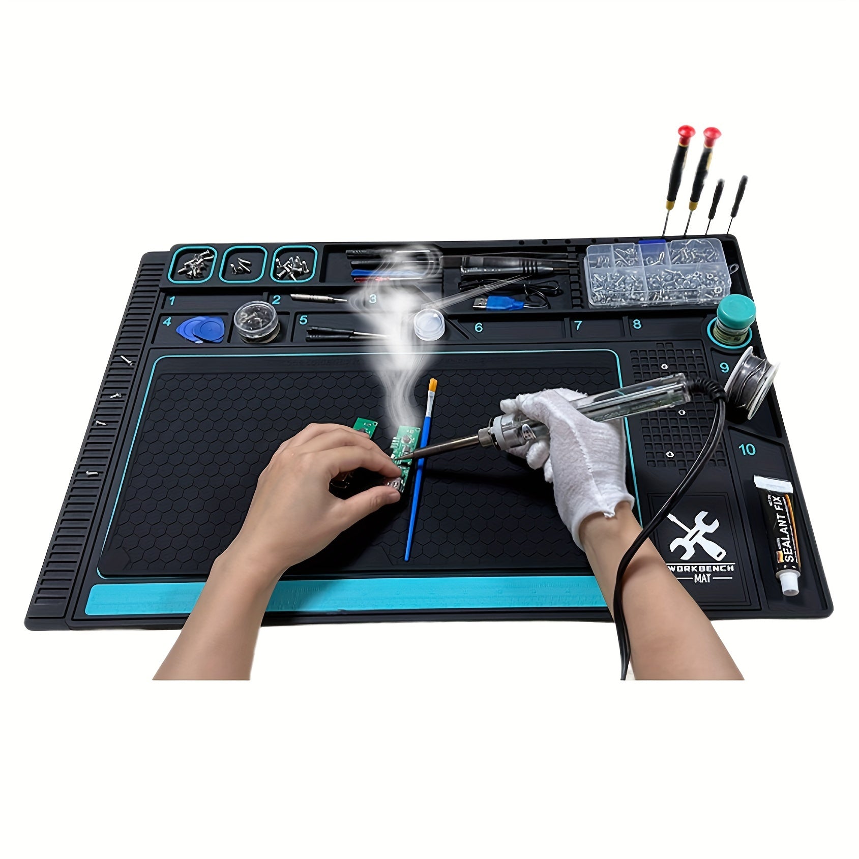 Большая термостойкая магнитная силиконовая ремонтная подложка для электроники и мобильных телефонов