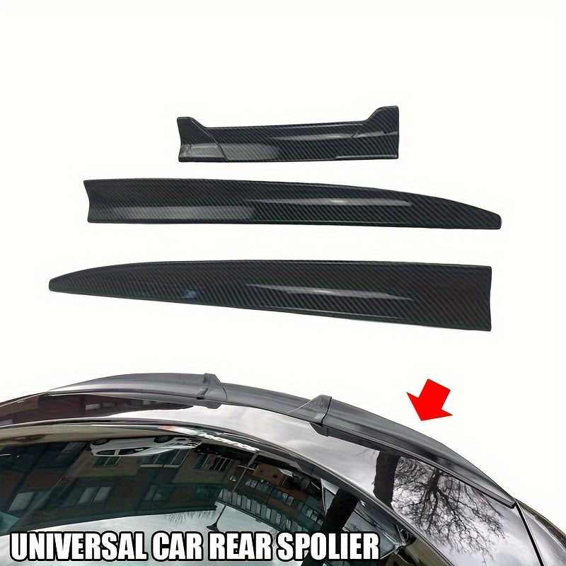 Universal Car Rear Spoiler with Three-Section Design PVC Polished Easy Installation