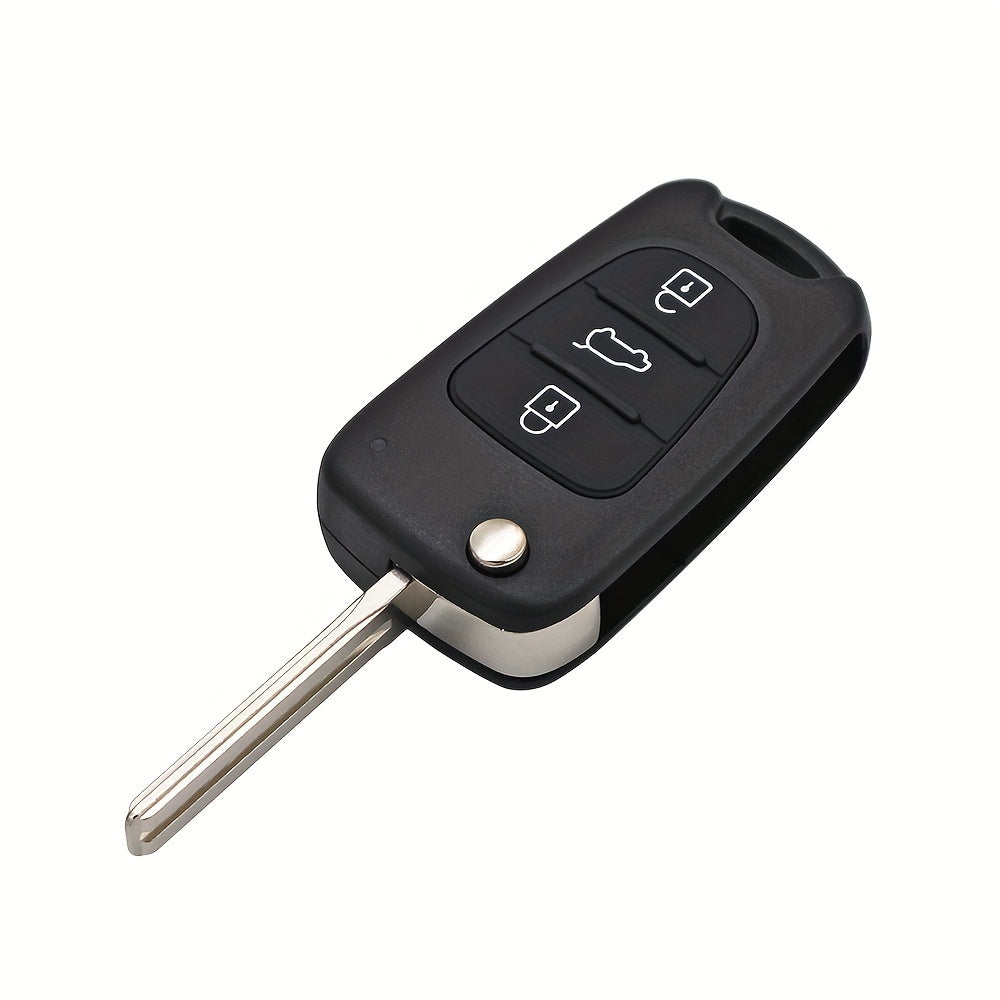 Car Key Shell Flip Remote Cover 3 Buttons for Hyundai Kia Vehicles