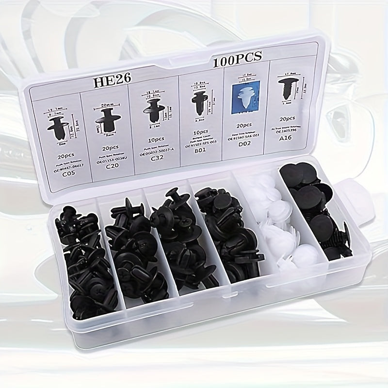 50 Pack Plastic Rivet Fasteners 8mm Push Clips for Car Door Trim