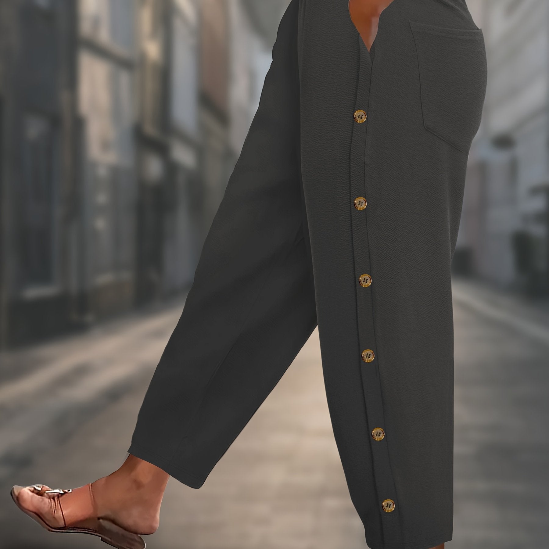 Women's Plus Size Relaxed Fit Trousers Soft Stretch Fabric Autumn Casual Pants