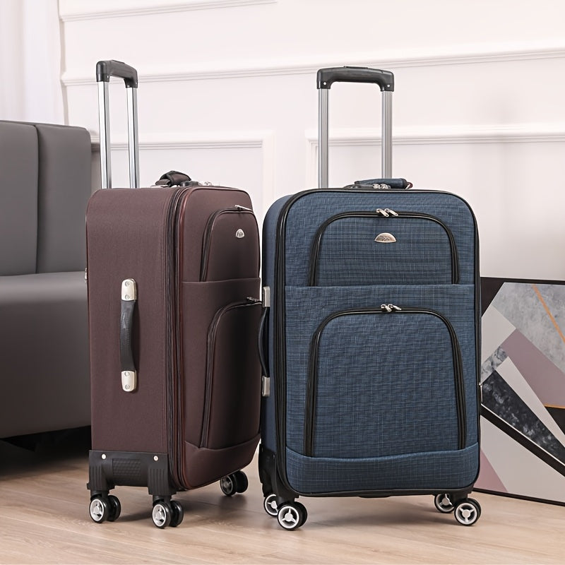 Soft Shell Suitcases 50.8cm 60.96cm Spinner Wheels Combination Lock Travel Luggage