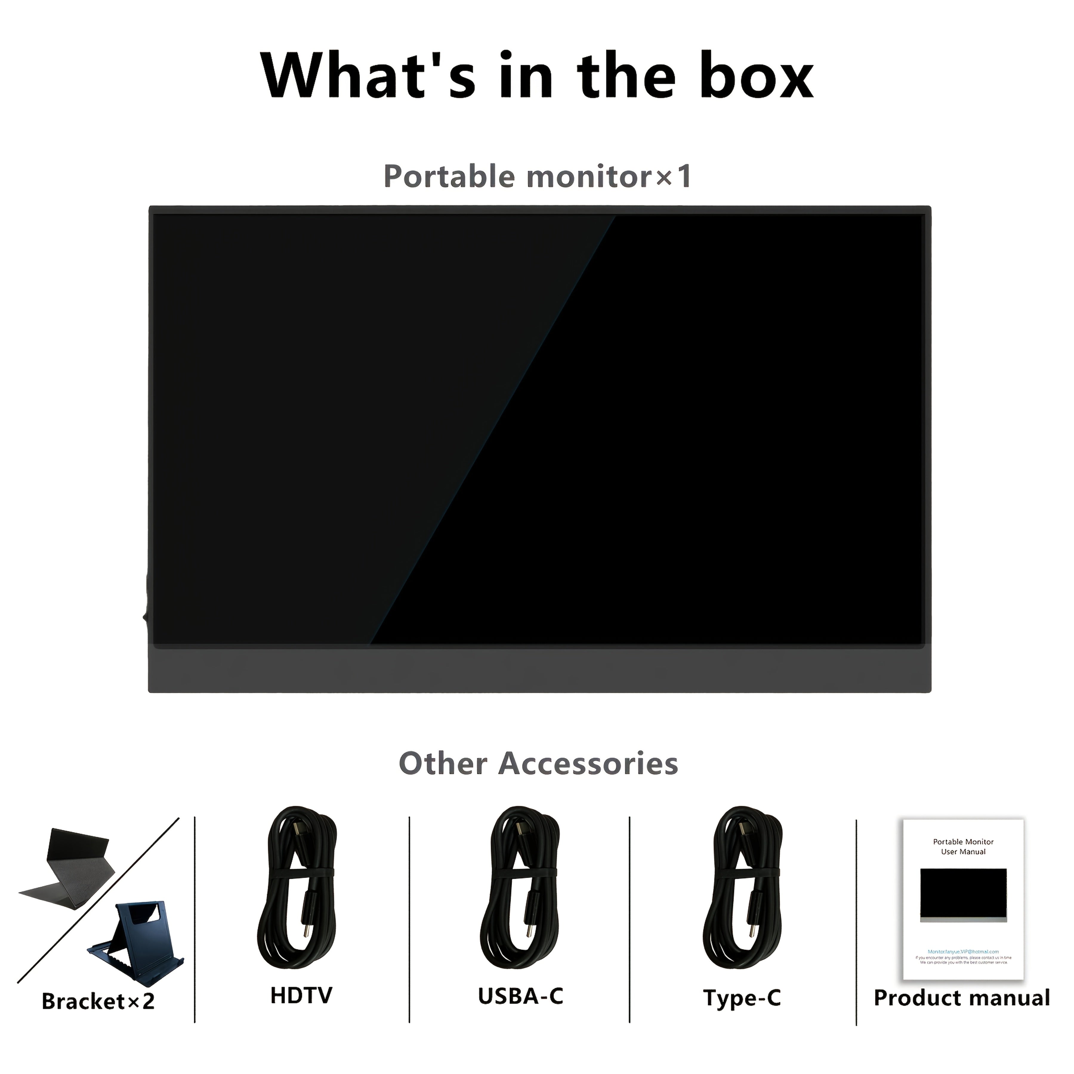 15.6 Inch 1080P FHD Portable Monitor with USB-C Dual Speakers Matte Screen