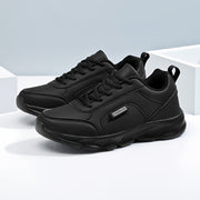 Women's Black Casual Lace-Up Flats Cushioned EVA Sole All-Day Comfort