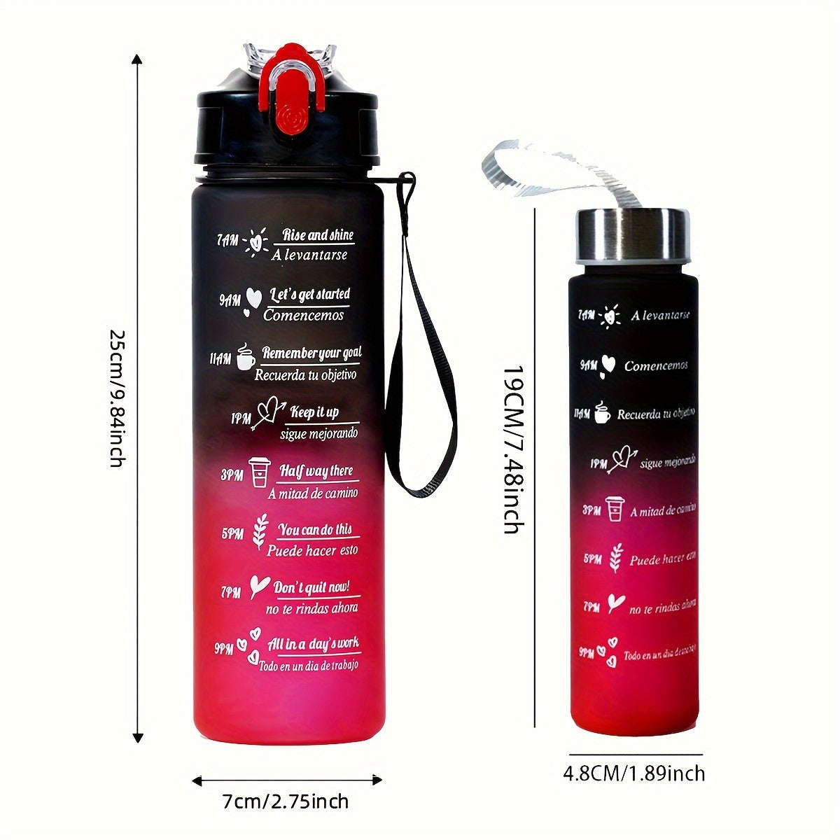 Leak-Proof Rectangular Sports Water Bottle 28oz 10.5oz BPA-Free PVC-Free