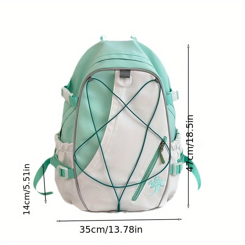 Women's Pink Minnie Daisy Printed Backpack Lightweight Polyester Canvas