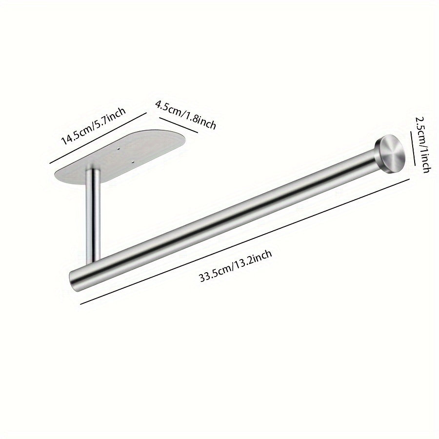 Soporte de acero inoxidable para papel de cocina y film transparente con estante de almacenamiento